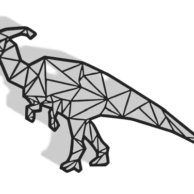 Mô hình treo tường Parasaurolophus phong cách hình học 3D độc đáo