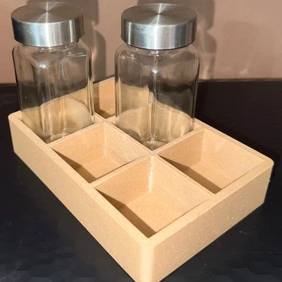 Khay 6 Ngăn Đựng Gia Vị Tiện Lợi (Korenicky) - Tự In 3D