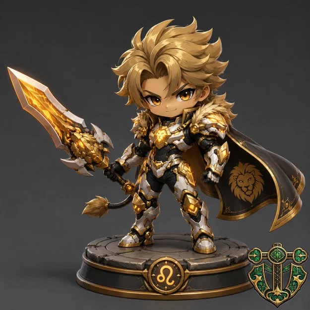 Mô hình Leo Chibi - Chiến binh Hoàng đạo - Image 2