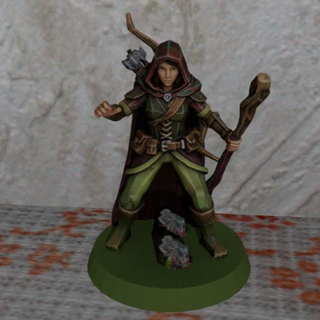 Mô hình 3D nhân vật Ranger cho trò chơi nhập vai TTRPG và D&D - Image 1