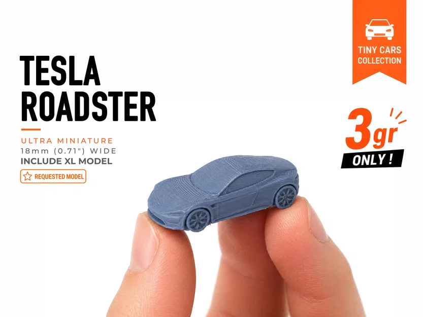 Tiny Tesla Roadster - Mô hình xe nhỏ thuộc Mini Cars Series - Image 1