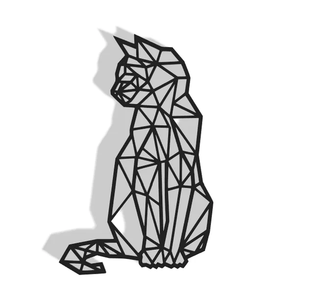 Mô hình trang trí tường Cat Decor phong cách hình học 3D - Image 1