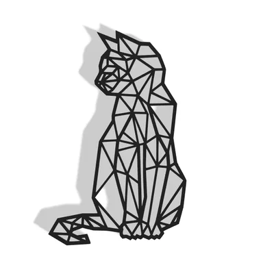 Mô hình trang trí tường Cat Decor phong cách hình học 3D