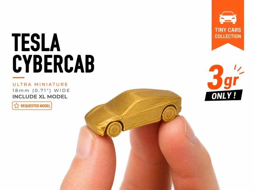 Tiny Tesla Cybercab - Bộ sưu tập xe mô hình tí hon - Image 1