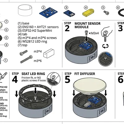 AirCircle — Vỏ hộp máy đo chất lượng không khí DIY