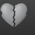 Mô hình Trái tim tan vỡ (Broken Heart) in 3D làm phụ kiện vòng tay - Thumbnail 3
