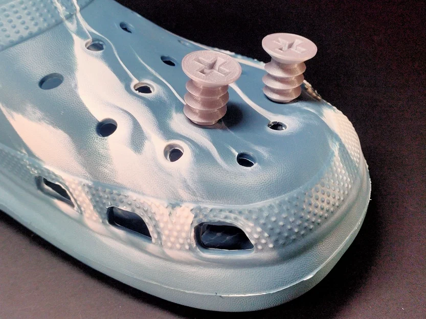 Mẫu in 3D ốc vít trang trí dép Crocs (Screw in Crocs) cực chất - Image 2