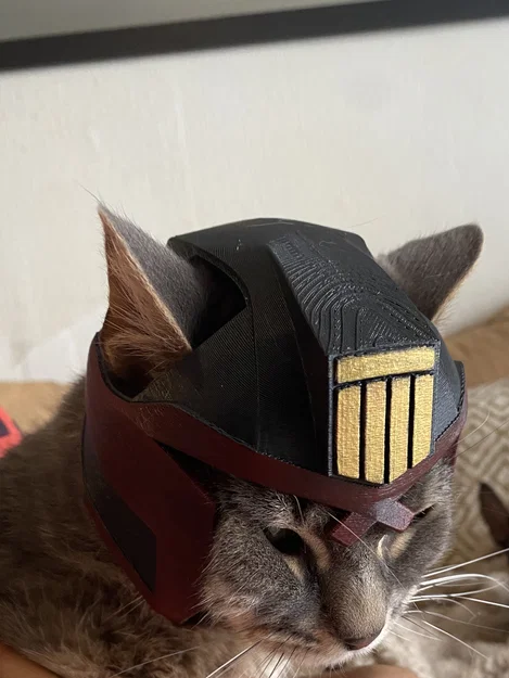 Mũ bảo hiểm Judge Dredd cho mèo – File STL + 3MF đa màu - Image 3