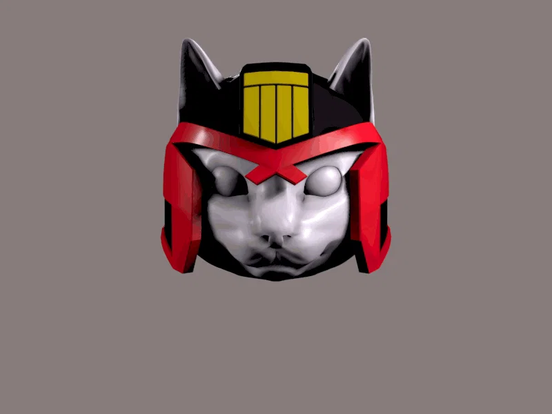 Mũ bảo hiểm Judge Dredd cho mèo – File STL + 3MF đa màu - Image 12