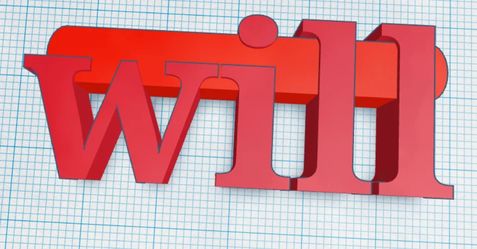 Mô hình 3D trang trí bàn làm việc chữ 'will' đầy cảm hứng - Image 1