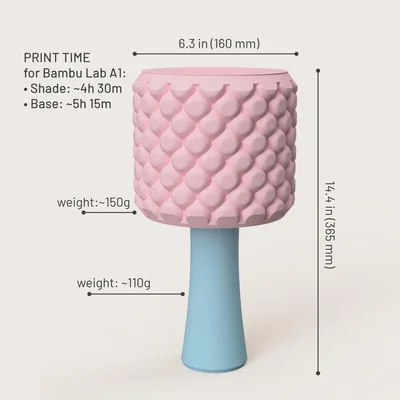 Đèn Bàn Retro - Chụp Đèn Họa Tiết Bong Bóng với Đế Cổ Điển