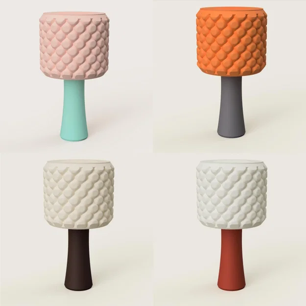 Đèn Bàn Retro - Chụp Đèn Họa Tiết Bong Bóng với Đế Cổ Điển - Image 6