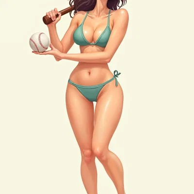 Mô hình 3D Baseball girl quyến rũ - Tượng nhân vật in 3D chất lượng