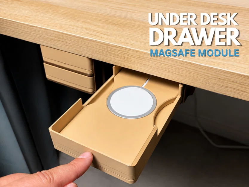 Ngăn kéo dưới bàn dạng lắp ghép | Mô-đun MagSafe | Khóa nhấn-nhấn - Image 1