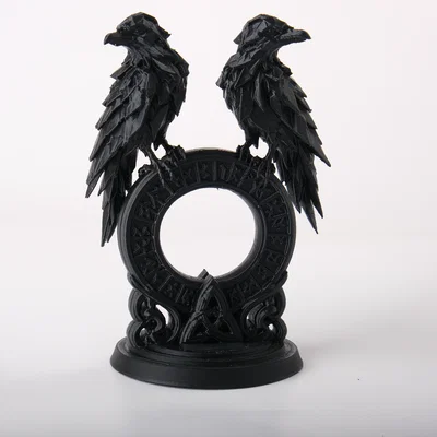 Cổng Rune Song Quạ (Twin Raven Rune Gate) - Tượng Decor Bắc Âu
