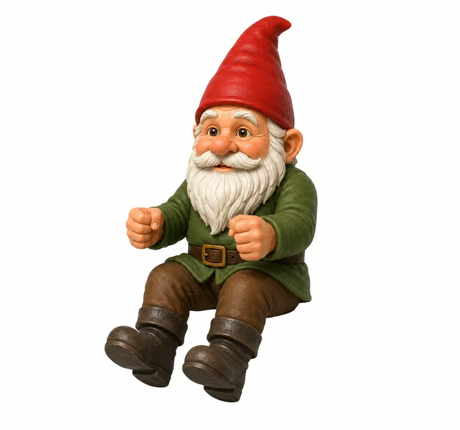 Tượng chú lùn giữ vườn (Garden gnome) lái xe kéo - Image 1
