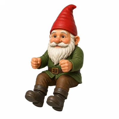 Tượng chú lùn giữ vườn (Garden gnome) lái xe kéo