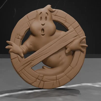 Mô hình trang trí Logo Ghostbusters in 3D không cần hỗ trợ