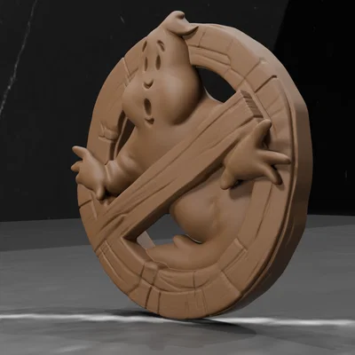 Mô hình trang trí Logo Ghostbusters in 3D không cần hỗ trợ