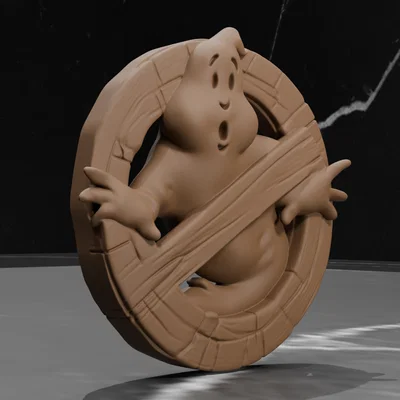 Mô hình trang trí Logo Ghostbusters in 3D không cần hỗ trợ
