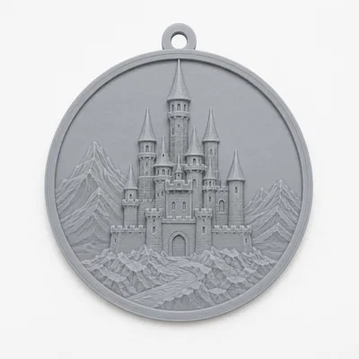 Mô hình trang trí treo tường họa tiết lâu đài trung cổ