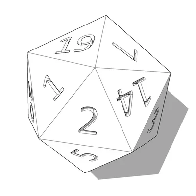 Mô hình xúc xắc D20 20 mặt in 3D sắc nét cho board game