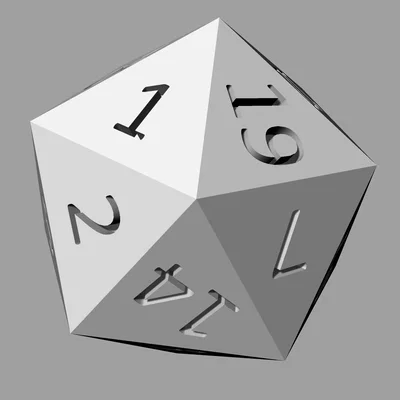 Mô hình xúc xắc D20 20 mặt in 3D sắc nét cho board game