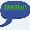 Mô hình trang trí bong bóng thoại Hullo 3D dễ thương - Thumbnail 1
