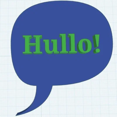 Mô hình trang trí bong bóng thoại Hullo 3D dễ thương