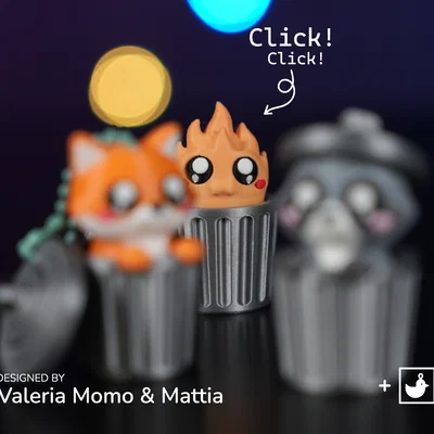 Mô hình Trash Fire Clicker - Đồ chơi giảm stress cực cháy