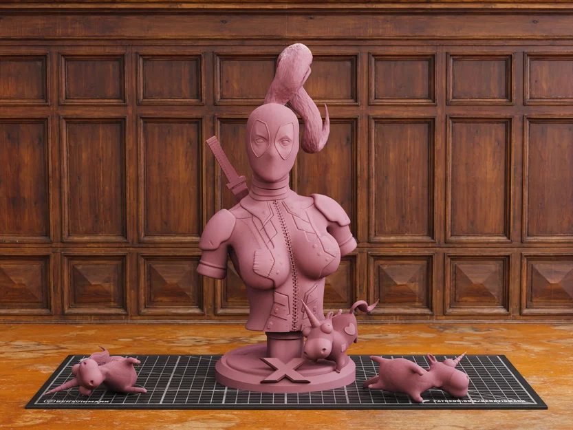 Mô hình tượng bán thân Lady Pool - File STL in 3D - Image 3