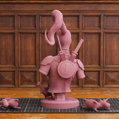 Mô hình tượng bán thân Lady Pool - File STL in 3D