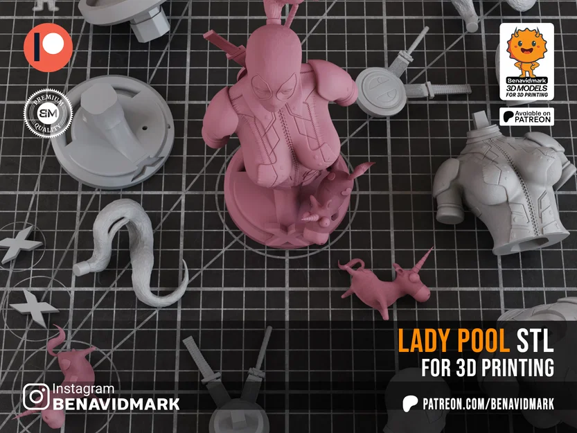 Mô hình tượng bán thân Lady Pool - File STL in 3D - Image 6