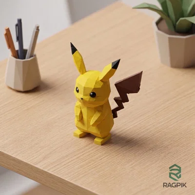Mô hình Pikachu Low Poly - Pokémon
