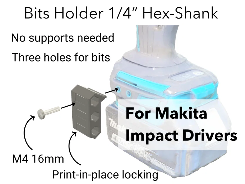 Giá đỡ 3 mũi khoan Makita (Gắn vít M4, không cần support) - Image 1