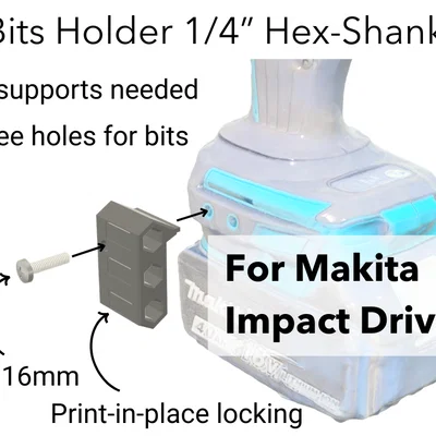 Giá đỡ 3 mũi khoan Makita (Gắn vít M4, không cần support)