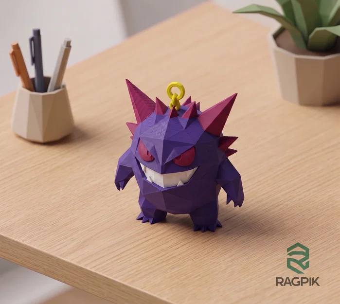 Móc khóa Gengar Pokémon phong cách Low Poly - Image 1