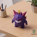 Móc khóa Gengar Pokémon phong cách Low Poly - Thumbnail 1