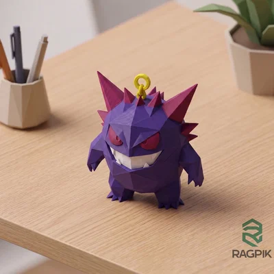 Móc khóa Gengar Pokémon phong cách Low Poly