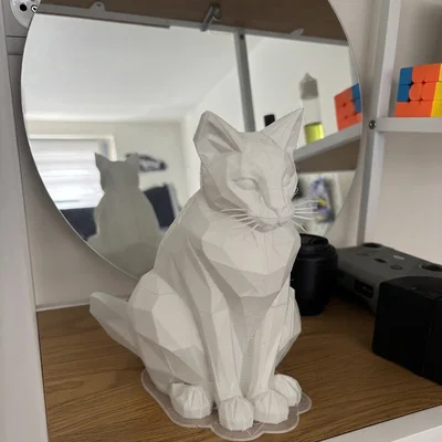 Tượng Mèo Low-Poly | Nghệ Thuật Hình Học Độc Đáo