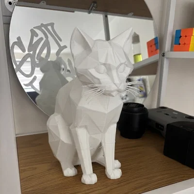 Tượng Mèo Low-Poly | Nghệ thuật mèo phong cách hình học