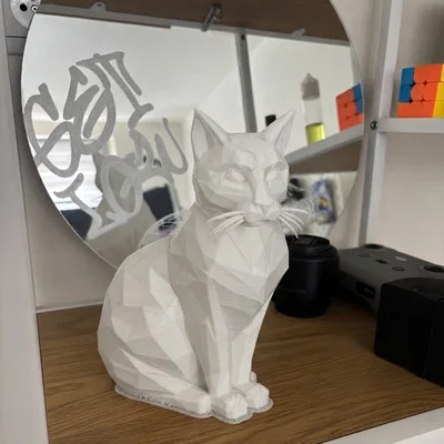 Tượng Mèo Low-Poly | Nghệ thuật Hình khối