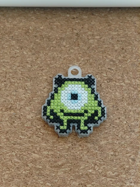 Khung Pixel Art thêu Crossstitch hình Mike Wazowski - Image 2