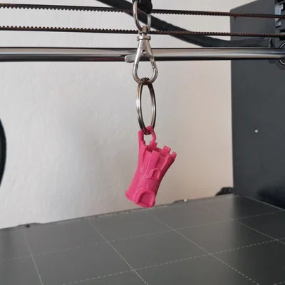 Móc khóa tháp lâu đài in 3D - Phụ kiện trang trí nhỏ xinh
