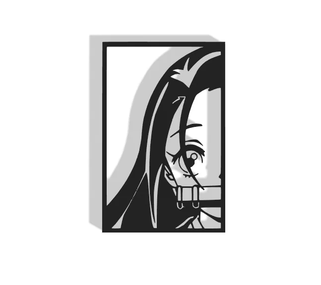 Mô hình trang trí tường Nezuko (Demon Slayer) nghệ thuật 3D - Image 1