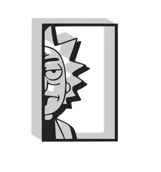 Mô hình treo tường Rick Sanchez (Rick and Morty) trang trí 3D - Image 1