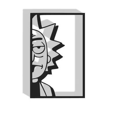 Mô hình treo tường Rick Sanchez (Rick and Morty) trang trí 3D
