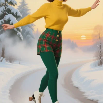 Mô hình 3D cô gái trượt patin (Girl on roller skates) nghệ thuật