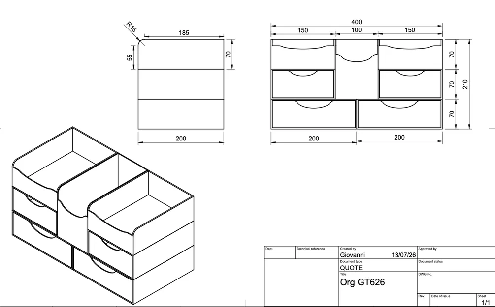 Khay Đựng Đồ Đa Năng ORGANIZZATORE GT626 (In 3D) - Image 5