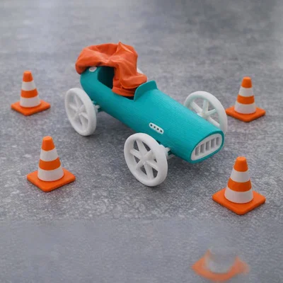 Đồ chơi xe hơi chạy bằng bóng bay - Phong cách xe đua Formula thập niên 1950